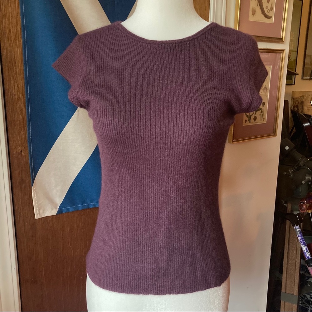 Marc Jacobs S 100% Cashmere Small Ribbed Purple